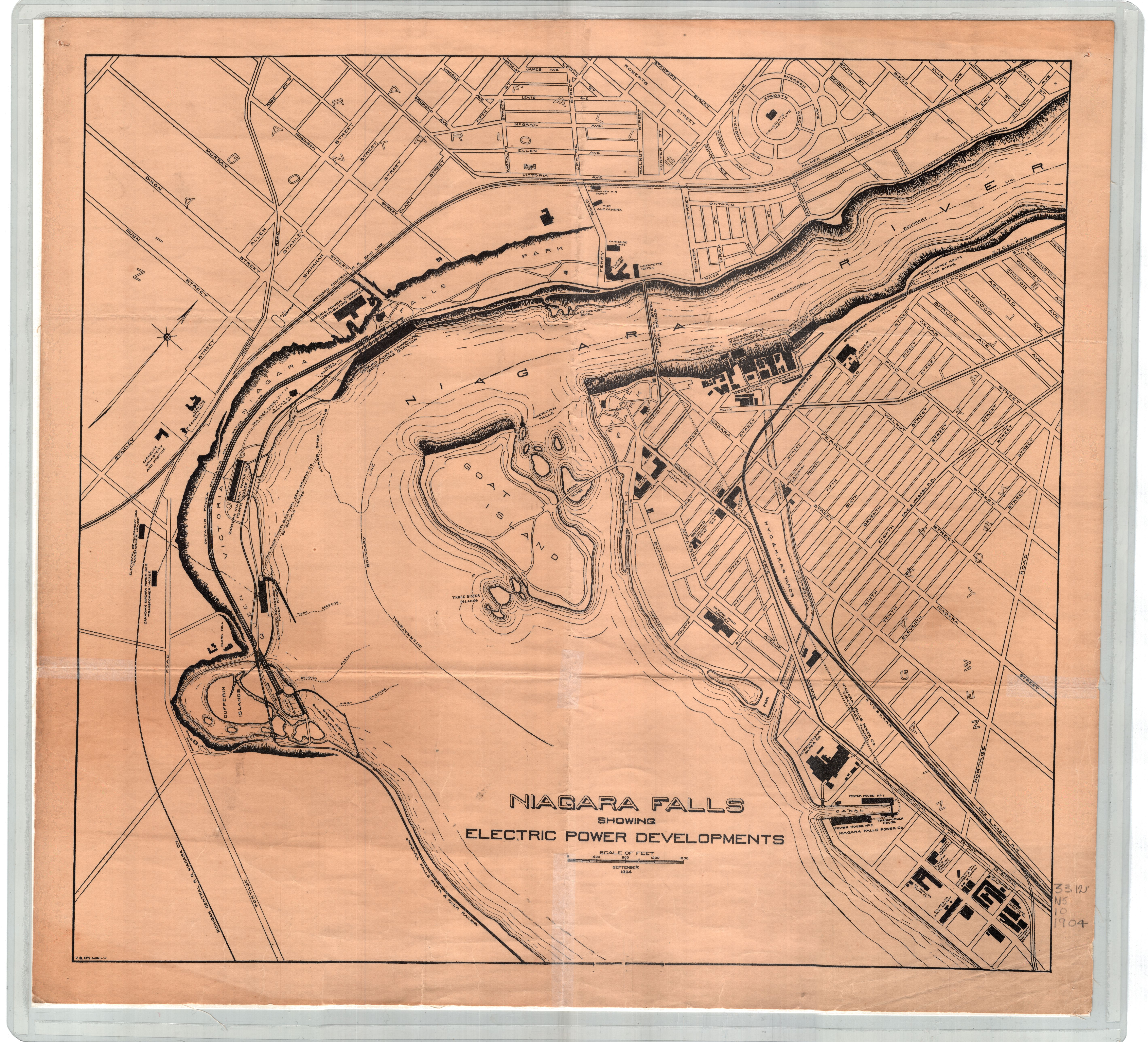 Map of Power Developments at Niagara Falls